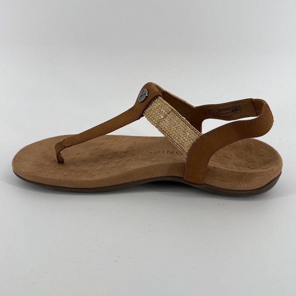 Vionic Brea Sandals Women 11 Tan Leather Slingback Toe Post Comfort Arch Support - Picture 10 of 10